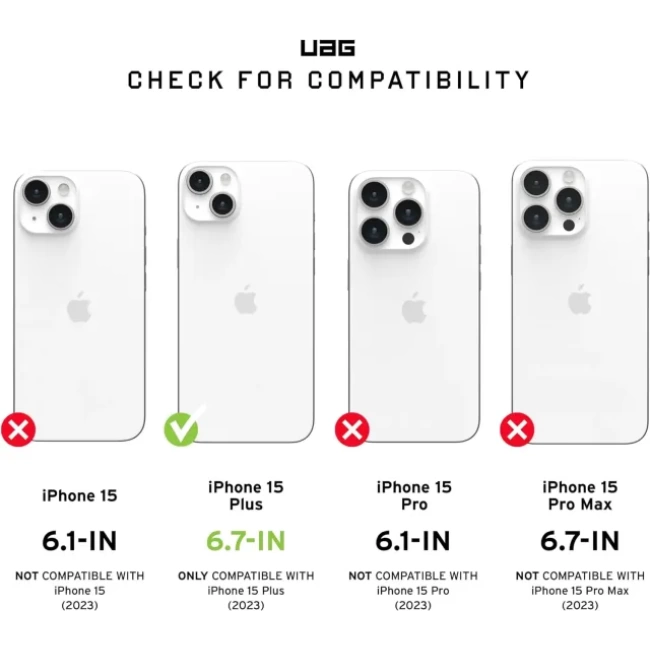 UAG MagSafe Magnet iPhone 15 Plus Kılıfı Plyo Magnetic - Ice/White