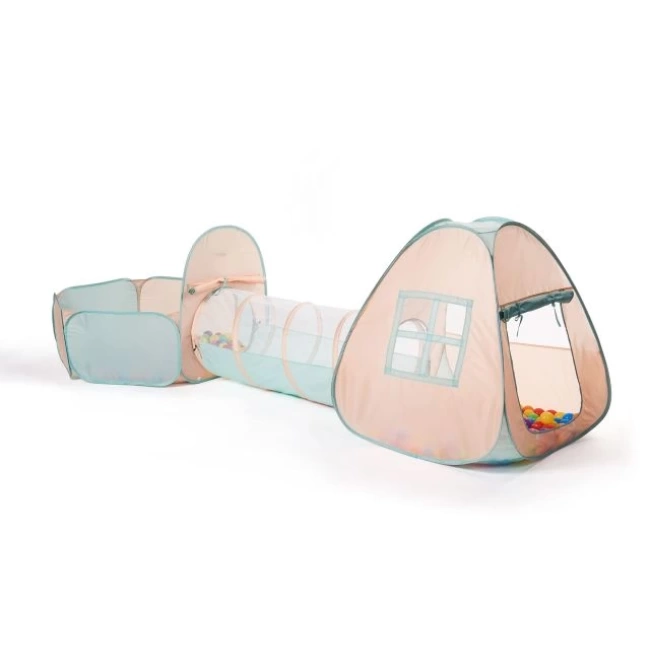 UTEX 3ü 1 Arada Tünelli Açılır Oyun Çadırı Orange Pink/ Red Green