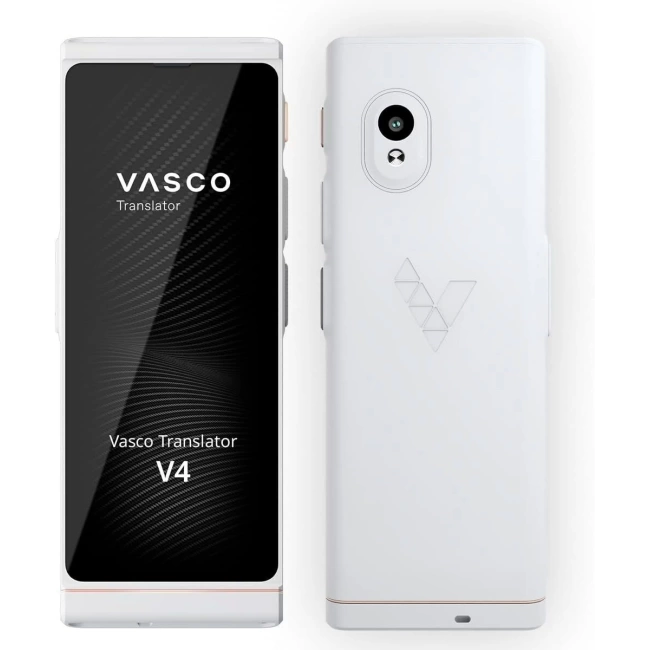 Vasco V4 Dil Tercüman Cihazı - 108 Dil - WiFi Olmadan Ücretsiz - İnci Beyazı