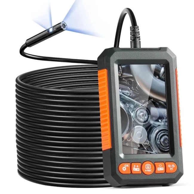 VEVOR Çift Lensli Işıklı Endoskop Kamerası - 15m Kablo 4.3inch IPS/15m