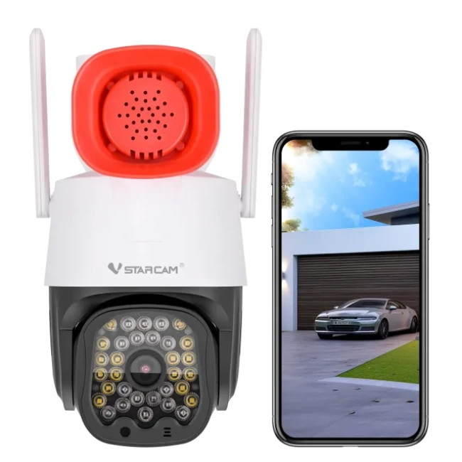 VSTARCAM 3MP Güvenlik 360° PTZ Kamera Dış Mekan Red