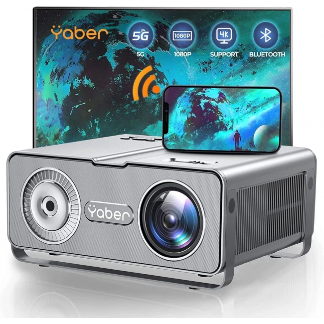 YABER 4K Taşınabilir Projektör - 5G Wifi ve Bluetooth, 15000L 1080P HD