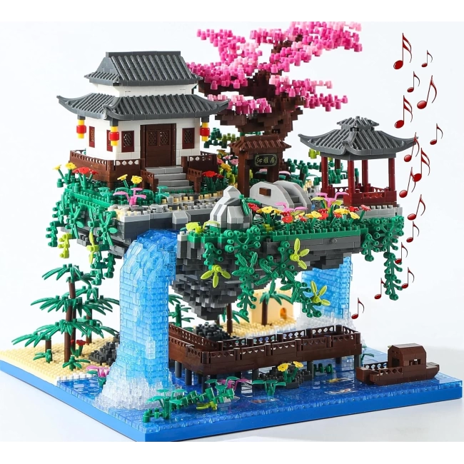 Yushinv Orijinal Müzikli Kiraz Çiçeği Ağacı ve Sakura Ağacı Evi - 3320 Parça