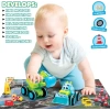 4 Oyuncak Kamyon Playmat ve 16 Aksesuarlı İnşaat Seti