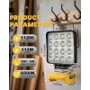 LIVOWALNY Kablosuz LED Çalışma Lambası, Dewalt 20V Batarya ile Uyumlu, 112W