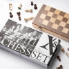 A&A 15 inç Katlanabilir Ahşap Manyetik Satranç Takımı, 3 inç Kral Yüksekliğinde