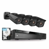 Amcrest 4K Güvenlik Kamera Sistemi 4K 8MP Black - 8CH NVR + 4 Bullets (2.8mm) w/ 2TB HDD