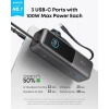 Anker Dizüstü Bilgisayar Power Bank (25K, 165W, Dahili ve Geri Çekilebilir Kablolar) - Siyah