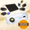 Aurzen Eazze D1 Akıllı Projektör WiFi ve Bluetooth - Yerel 1080P Film - Beyaz