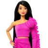 Barbie Deluxe Stil Pembe Barbiecore Oyuncak Bebek Üst ve Etek Seti