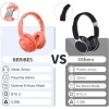 BERIBES Kulak Üstü Bluetooth Kulaklık Kırmızı
