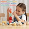 BESTAMTOY 36 Parça Ahşap İstifleme Taşları - Duyusal Oyuncaklar