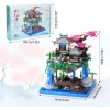 CAXIMSY Çin Mimarisi, Kiraz Çiçeği Bonsai Ağacı Ev Yapı Blok Setleri - 3320 Parça