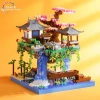 CAXIMSY Çin Mimarisi, Kiraz Çiçeği Bonsai Ağacı Ev Yapı Blok Setleri - 3320 Parça