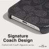 Coach Hakiki Çakıllı Deri iPhone 15 Pro Kılıfı Charcoal iPhone 15 Pro