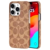 Coach Hakiki Çakıllı Deri iPhone 15 Pro Kılıfı Tan iPhone 15 Pro