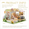 CUTEBEE DIY Ahşap Dollhouse Seti Cat Coffee Garden