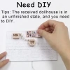 CUTEBEE DIY Ahşap Dollhouse Seti Cat Coffee Garden