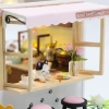 CUTEBEE DIY Ahşap Dollhouse Seti Cat Coffee Garden