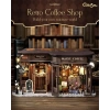 CUTEBEE DIY Ahşap Dollhouse ve Minyatür Mobilya Vintage Coffee Shop