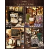 CUTEBEE DIY Ahşap Dollhouse ve Minyatür Mobilya Vintage Coffee Shop
