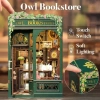 CUTEBEE DIY Ahşap Minyatür Ev Seti Kitaplık Owl Bookstore