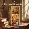 CUTEBEE DIY Ahşap Minyatür Ev Seti Kitaplık Eternal Bookstore
