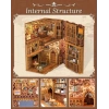 CUTEBEE DIY Ahşap Minyatür Ev Seti Kitaplık Eternal Bookstore