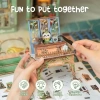 CUTEBEE DIY Oyuncak Ev Kitaplığı - Sakura Ağacının Altında Panda Bookshop
