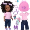 Ecore Fun Doll Kız Oyuncak Bebek Giysileri ve Aksesuarları Seti Pink- 14.5 Inch Balck Doll