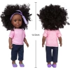 Ecore Fun Doll Kız Oyuncak Bebek Giysileri ve Aksesuarları Seti Pink- 14.5 Inch Balck Doll