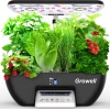 Growell Hidroponik Yetiştirme Sistemi Kiti, 17 Kapsül 28W Tam Spektrumlu LED - Siyah/Beyaz