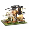 GuDoQi 1:24 Ölçekli DIY Minyatür Müzikli Oyuncak Ev Seti