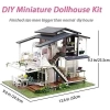 GuDoQi 1:24 Ölçekli DIY Minyatür Müzikli Oyuncak Ev Seti