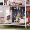GuDoQi 1:24 Ölçekli DIY Minyatür Müzikli Oyuncak Ev Seti