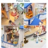 GuDoQi 1:24 Ölçekli DIY Minyatür Oyuncak Ev Seti Müzikli