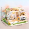 GuDoQi 1:24 Ölçekli Müzikli Minik Ev kiti Coffee Shop