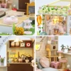 GuDoQi 1:24 Ölçekli Müzikli Minik Ev kiti Coffee Shop