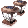 Home Zone Security Dış Mekan Solar Direk Başlığı Işıkları - Kahverengi