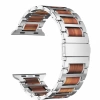 İiteeoloji Uyumlu Apple Watch Ultra 2 Bant Gümüş ve Kırmızı Sandal Ağacı