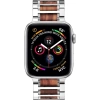 İiteeoloji Uyumlu Apple Watch Ultra 2 Bant Gümüş ve Kırmızı Sandal Ağacı