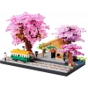 Kadablk Japon Sakura Ağacı Sınıfı Tren İstasyonu Yapı Taşı Seti - 3668 Parça