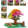 Kadablk Sakura Kiraz Çiçeği, Işıklı Gökkuşağı Çiçekleri Yapı Bloğu - 4451 Parça