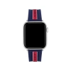 Lacoste Çizgili Silikon Unisex Apple Saat Kayışı Orta Boy Kırmızı / Mavi