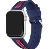 Lacoste Çizgili Silikon Unisex Apple Saat Kayışı Orta Boy Kırmızı / Mavi