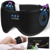 LC-dolida 3D Uyku Maskesi - Bluetooth Kablosuz Müzik - Siyah İpek
