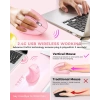 Lekvey Dikey Kablosuz Ergonomik Mouse, Şarj Edilebilir 2.4G Optik - Pembe