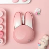 Lomiluskr Sevimli Tavşan 2.4G Kablosuz Sessiz Mouse - Pembe Tavşan