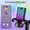 MAONO USB RGB Işıklı Kondenser Oyun Mikrofonu Black