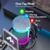 MAONO USB RGB Işıklı Kondenser Oyun Mikrofonu Black Crystal